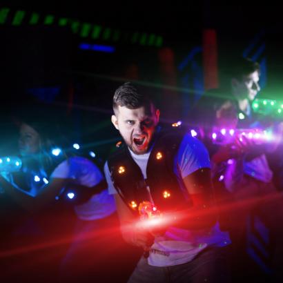 Action laser game for stag groups in Dusseldorf.