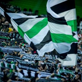 Borussia Monchengladbach fans at a stag do enjoying the matchday atmosphere at Borussia Park