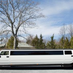 Fancy white Hummer limousine for Dusseldorf stag parties